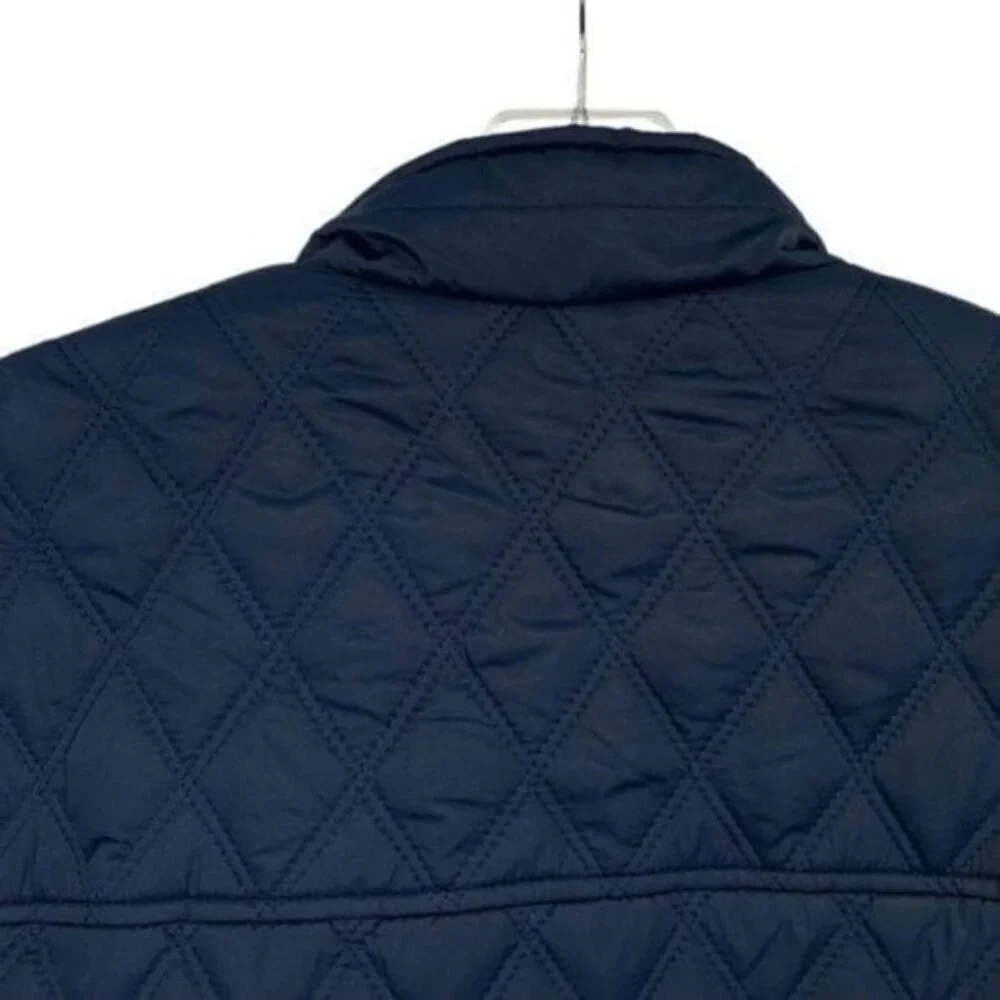 Joseph Abboud Navy Quilted Car Coat Jacket